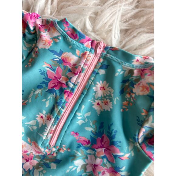 Ruffle Butts Baby Toddler Girl Long Sleeve Upf50+ One Piece Rash 18 to 24 Months - Picture 9 of 10